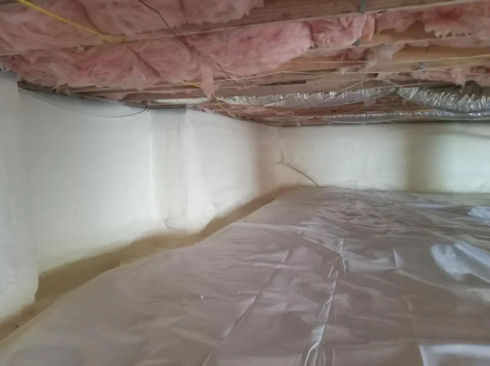 Crawl space encapsulation with closed-cell spray foam for Spray Foam Roofing in East Rockhill
